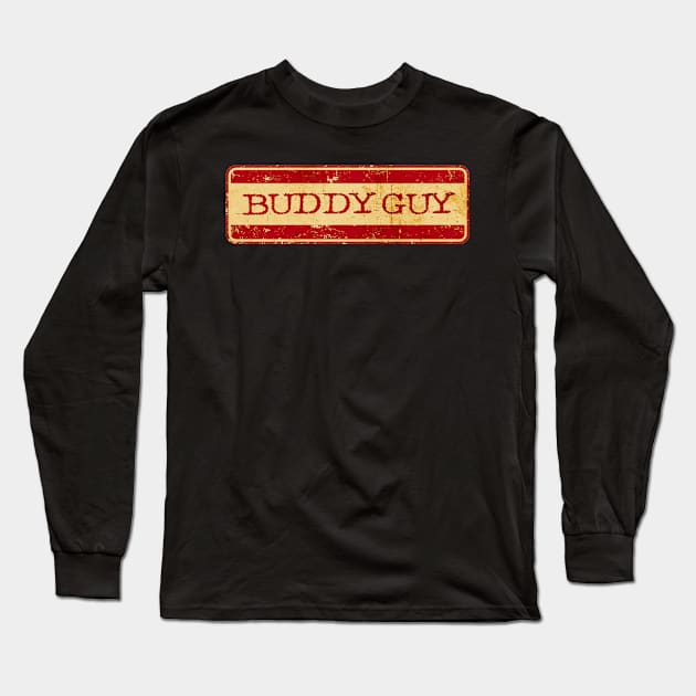 Retro Text - BUDDY GUY Long Sleeve T-Shirt by Jurou